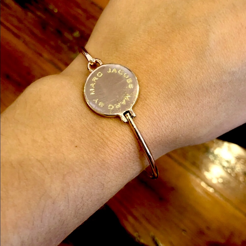 Marc by Marc Jacobs rose gold logo disc bracelet